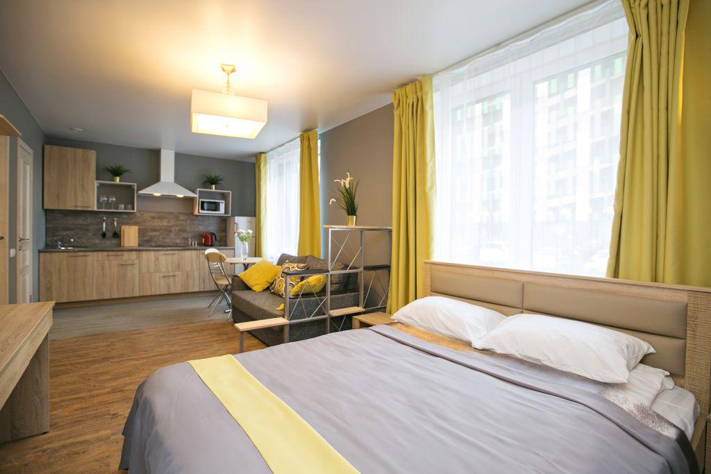 New Horizon Ovechkin Apartments — Апартаменты студия Honey с двумя окнами
