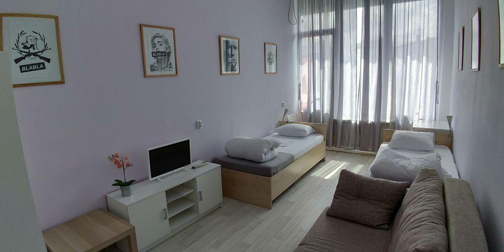 Bla Bla Hostel — Двухместный номер с 2 отдельными кроватями и раскладным диваном