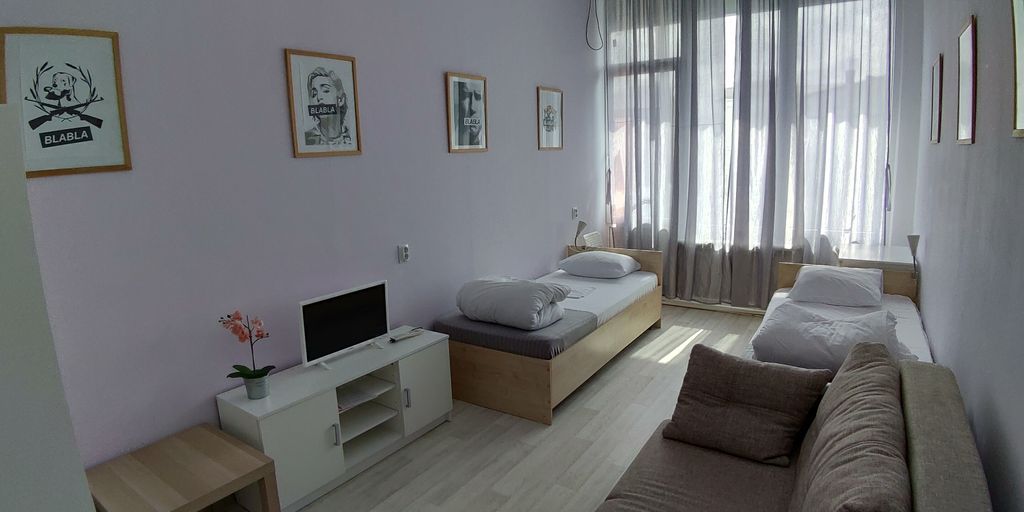 Bla Bla Hostel — Двухместный номер с 2 отдельными кроватями и раскладным диваном