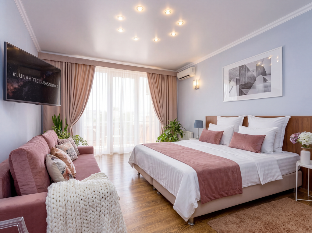 ЛУНА ОТЕЛЬ КРАСНОДАР — Четырёхместный номер люкс