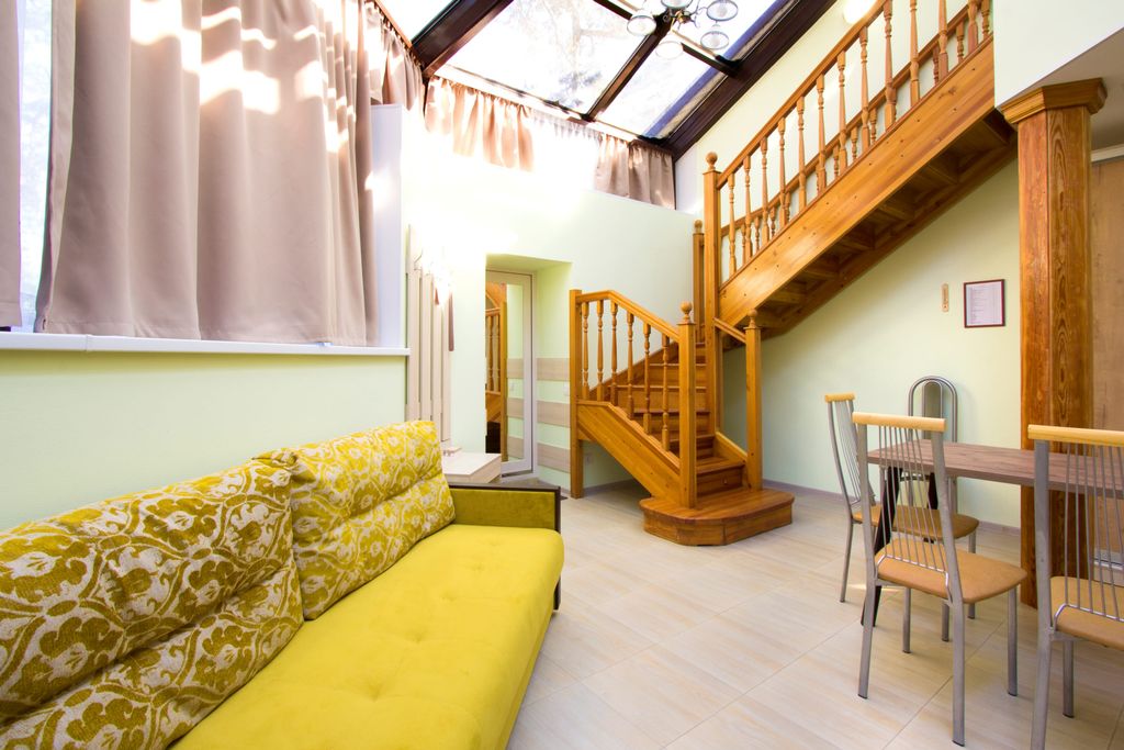 Виктория — Двухместный номер с 1 кроватью двухуровневые апартаменты №10 с кухней и сауной