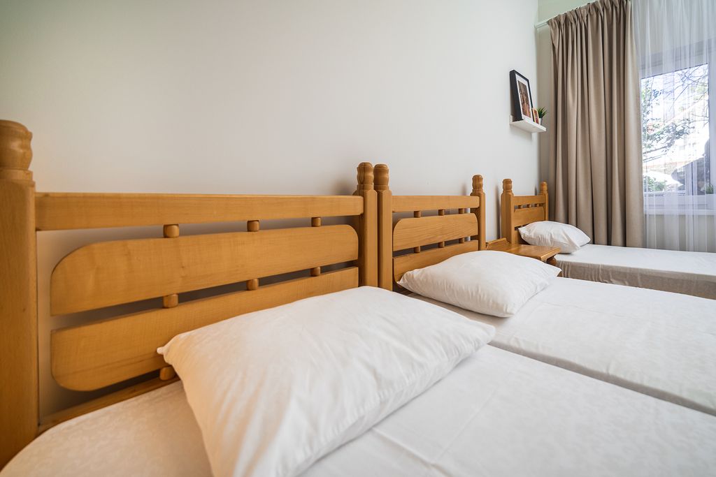 Абрикос — Трёхместный номер стандарт с отдельными кроватями и террасой