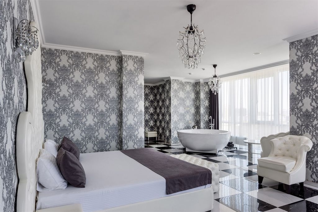 Marton Palace — Двухместный номер с 1 кроватью люкс с джакузи (белый)