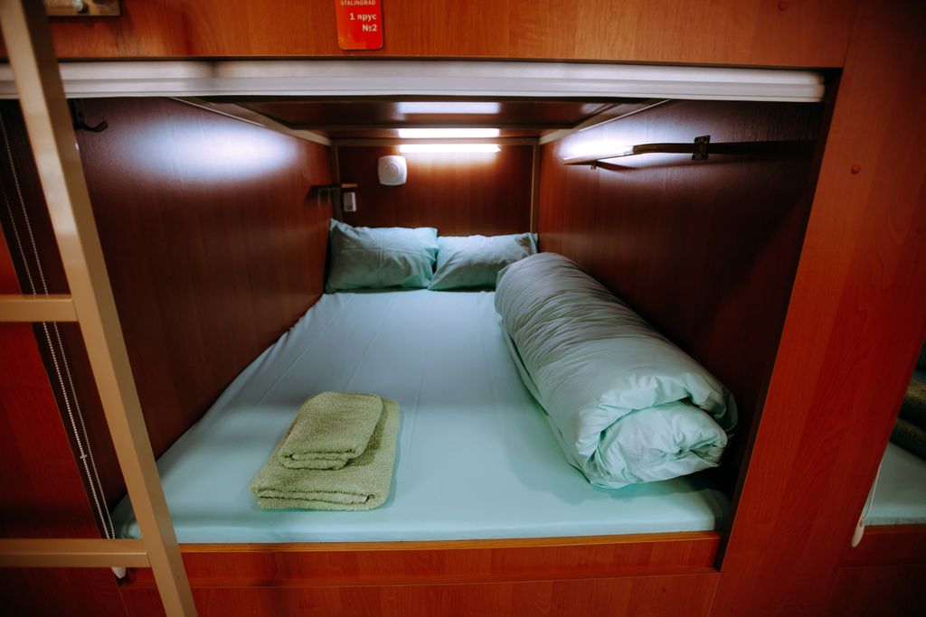 Капсула времени — Двухместный номер с 1 кроватью кровать-капсула, нижний ярус