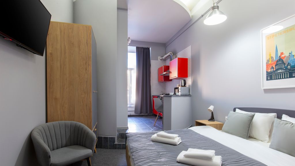 Lopatin Невский 100 — Двухместный номер с 1 кроватью студио с кухней и видом во двор