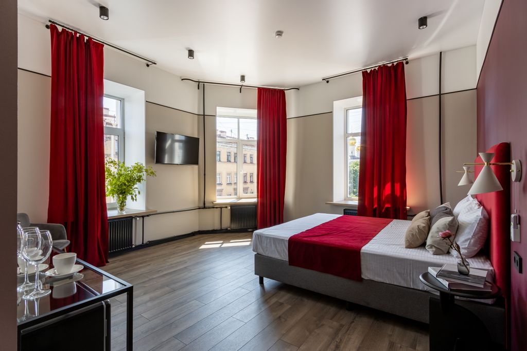 Бутик Отель Номера — Двухместный номер с 1 кроватью люкс с панорамным видом на город