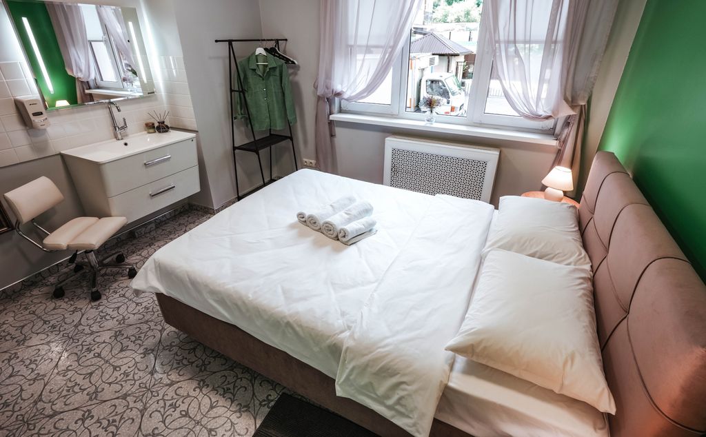 SaFit — Двухместный номер с 1 кроватью и душевой кабинкой, санузел на этаже