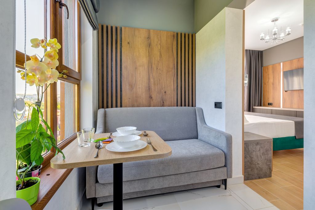 Гранд Премьер — Апартаменты студия с кухней и балконом