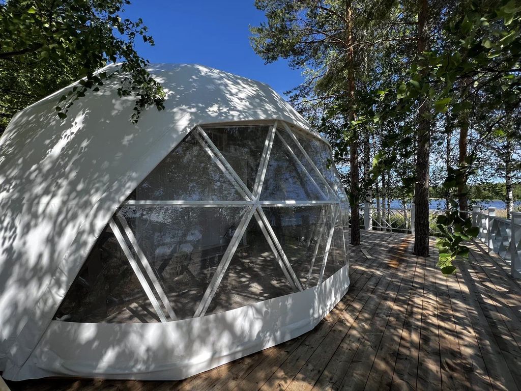 Хвоя, Карелия — Дом сфера с панорамным видом на озеро