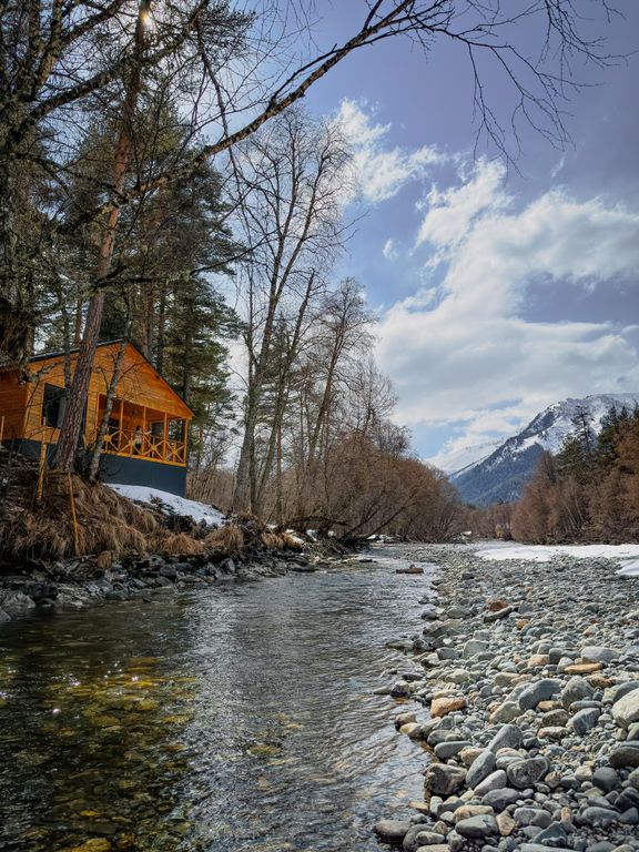 Шале Хвоя — Дом Трехкомнатное Шале Люкс на берегу реки