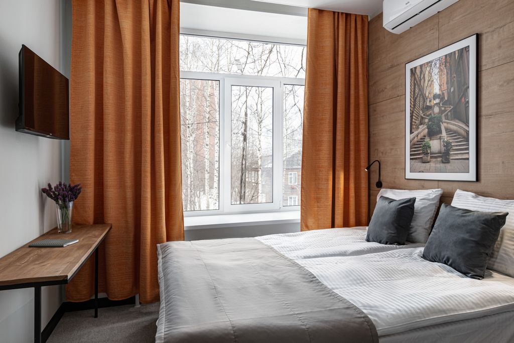 Greenfeel Петрозаводск — Апартаменты студия с мини-кухней с одной двуспальной или двумя односпальными кроватями