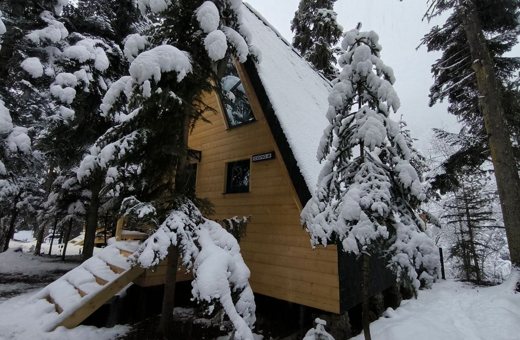 Монте Виера парк Архыз — Дом Соло 2 с террасой и шикарным видом на реку