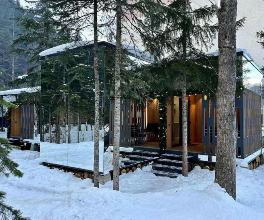 Времена года Village — Дом Зеркальный четырехместный таунхаус в лесу