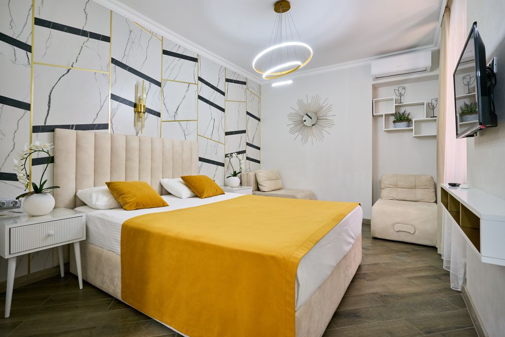 Театральный — Двухместный номер с 1 кроватью Студия улучшенная с кухней.