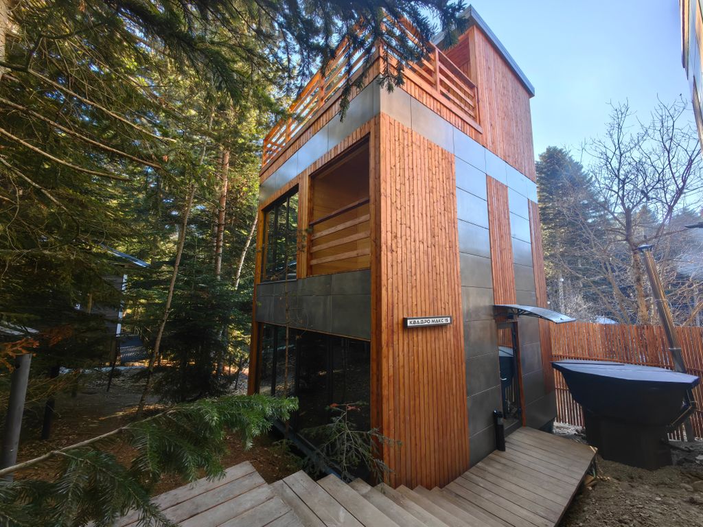 Монте Виера парк Архыз — Дом Квадро Макс 15 с банным чаном и террасой на крыше