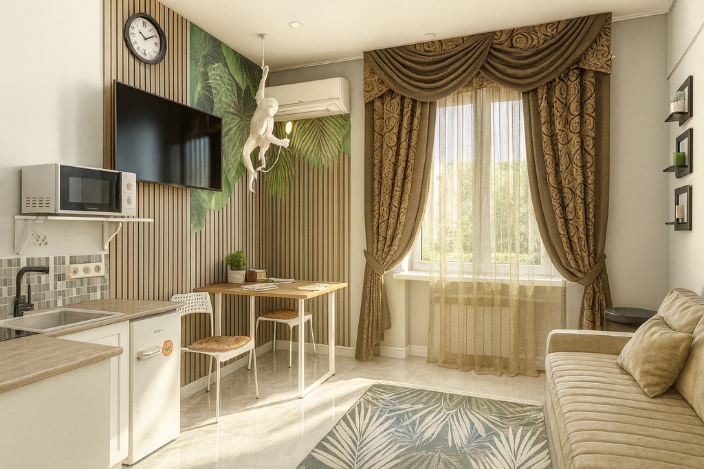 Metro Rooms — Апартаменты Бизнес-класс Тропикана | Высшее Качество | Кровать + диван