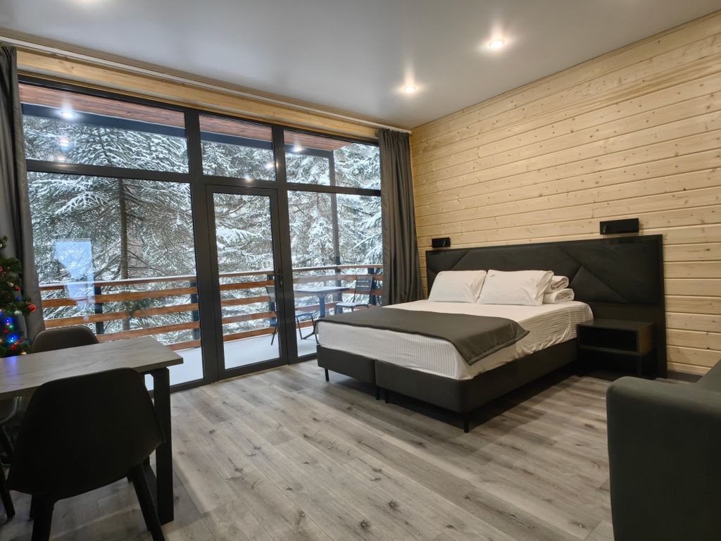 Монте Виера парк Архыз — Дом Трио 17 с шикарным видом на реку Архыз